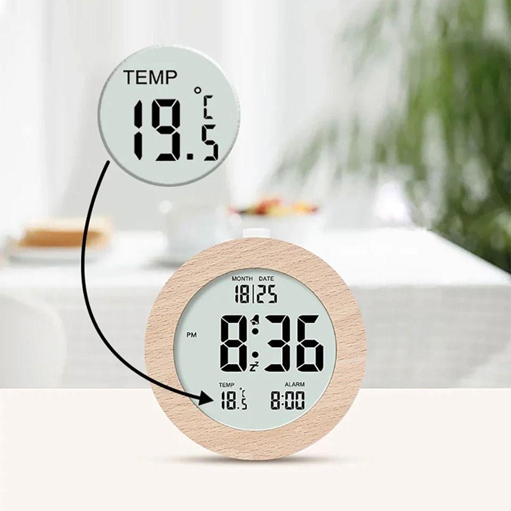 Nordic Style Multifunctional Electronic Clock Round/Square LCD Digital Table Clock  Bedroom