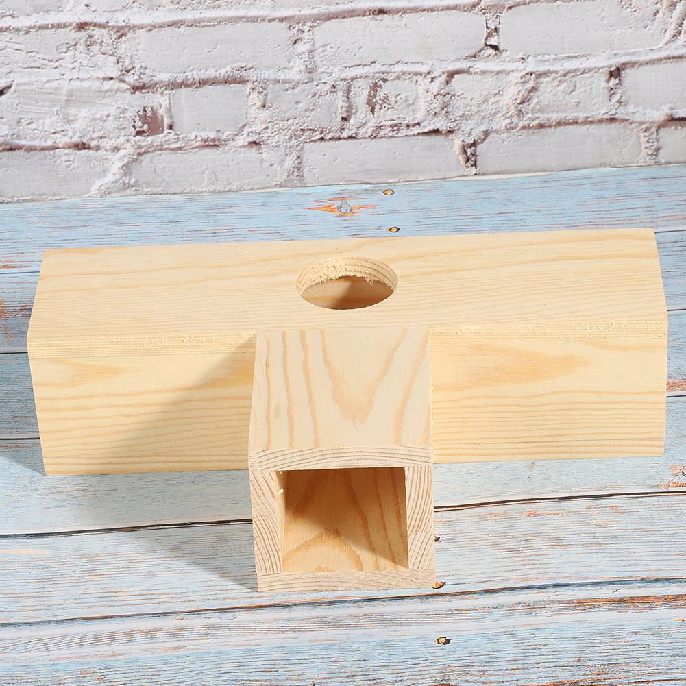 Wood Hamster Tunnel Tube Small Pets House Training Exercise Playground Toy(Small T Type)