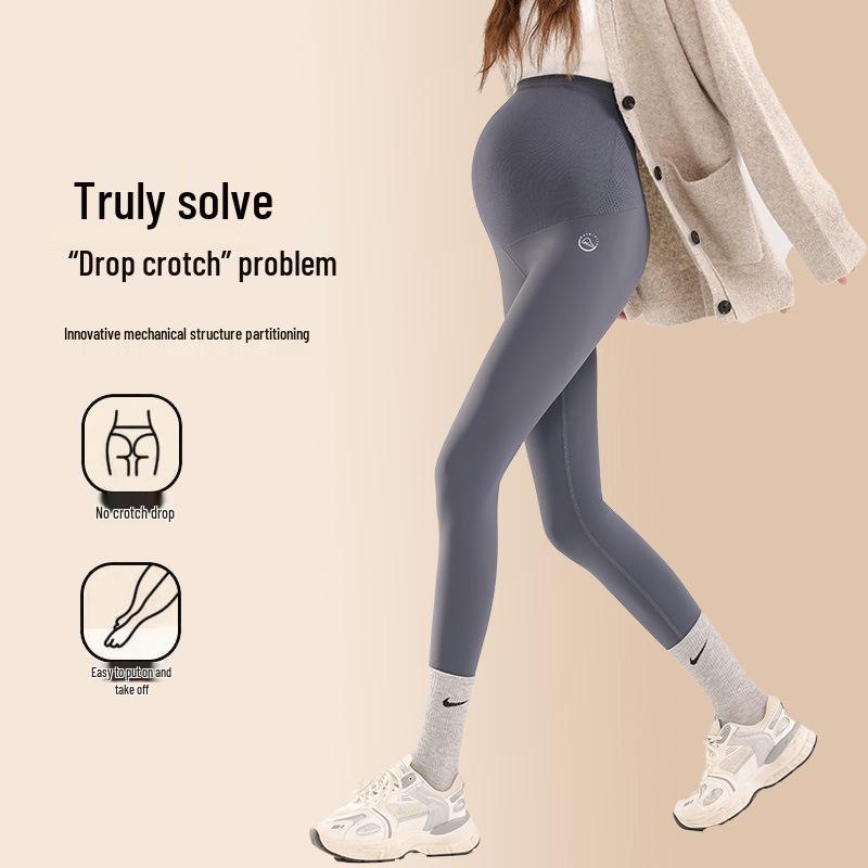 Maternity Sharkskin Yoga Leggings - Fleece-Lined for Spring & Autumn 2025