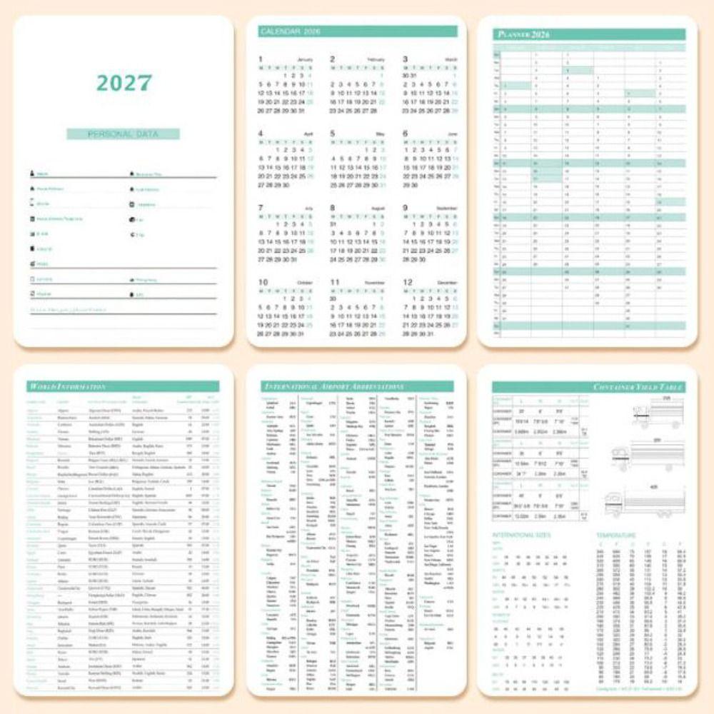 English 2027 Schedule Planner Notepad 12 Months To-do List Notebook Office Work Planner  Stationery