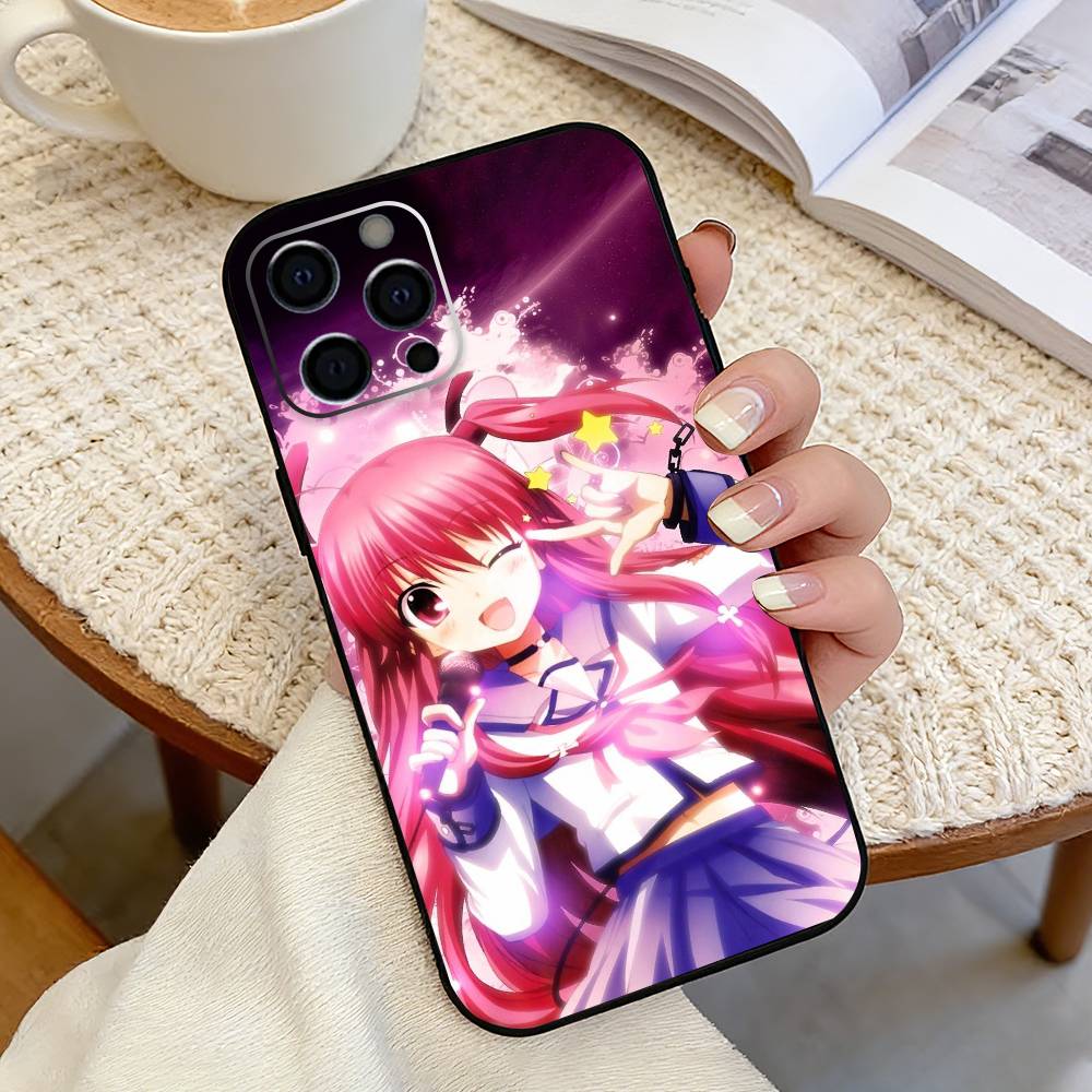 Чехол для телефона Anime Angel Beats Y-Yui для iPhone 17,16,15,14,13,12,11 Plus,Pro Max,XS,Мягкий силиконовый черный чехол iPhone14