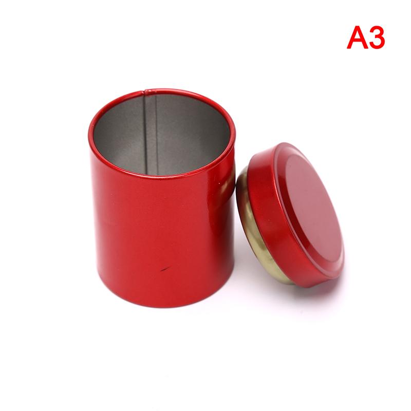 1 st 60 ml Mini Bärbar Rese Te Lufttät Liten Läckagesäker Behållare Stash Burk Metall Aluminiumburkar 65*45 mm 3 Färg Godis Förvaringslåda