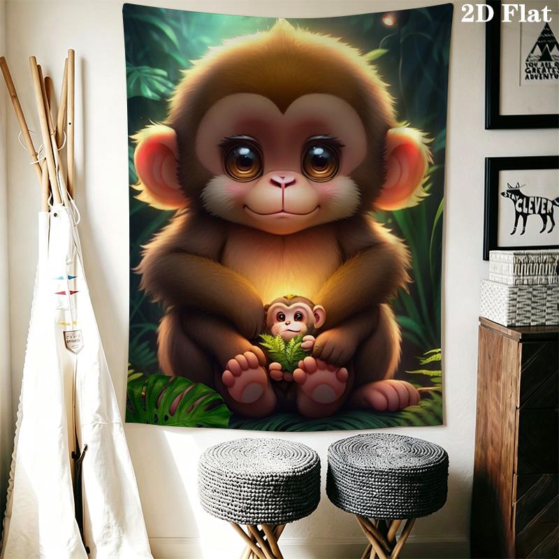Cute glowing little monkey Pattern Home Decor Tapestry, Wall Hanging, Decorative RV Wall Cloth.MGT0918370