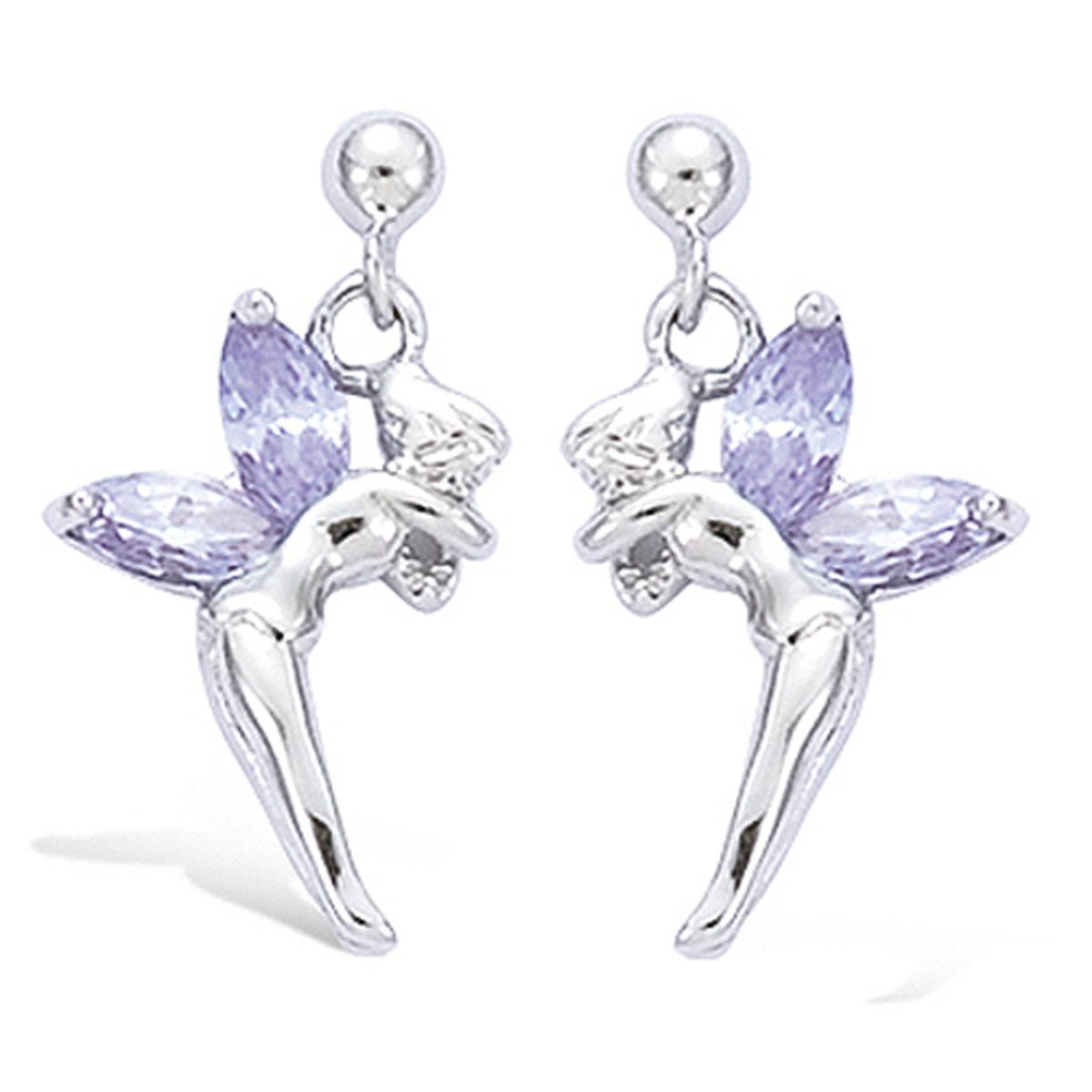 

Les Trésors De Lily [R4162] - Серебряные серьги «Тинкербелл» серебряная лаванда (родий) - 19мм