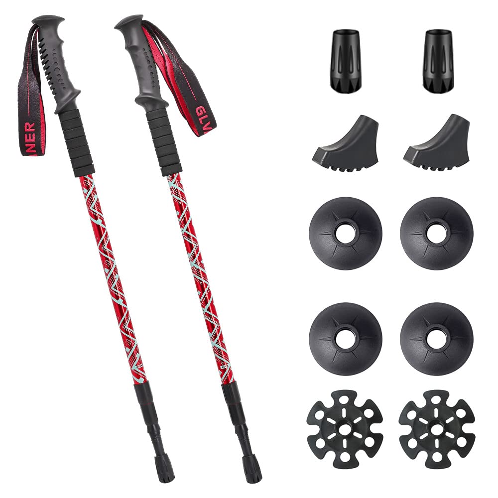 

Glvaner Треккинговые палки Набор для треккинга и скалолазания Изготовлены из 6061 3-х уровневые телескопические походные аксессуары Cherry Blossom Маленькие и телескопические до