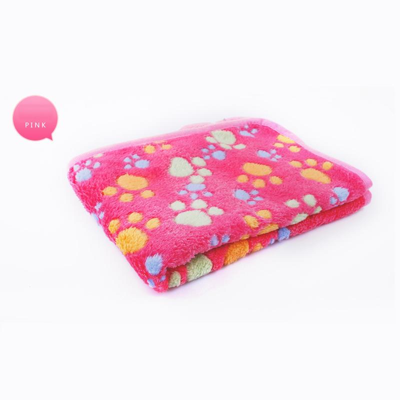 Dog Blankets Washable Soft Warm Cat Fleece Bed Paw Print Pet Lots Puppy