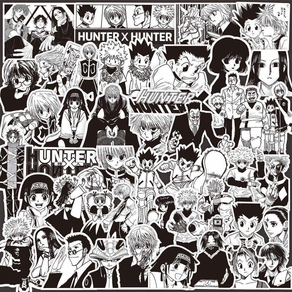 Hunter x Hunter Manga Stickers: Killua, Gon, Hisoka - B&W DIY Phone Decor