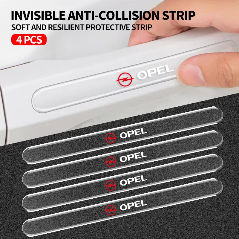 4pcs Transparent Anti-collision Strips Silicone Car Door Scratch Protection Sticker For Opel Corsa Mokka Astra Cascada Adam