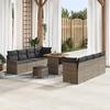 11-piece Garden Sofa Set with Grey Poly Rattan Cushions from vidaXL, 2-seater Garden Sofa with Cushions 3362108