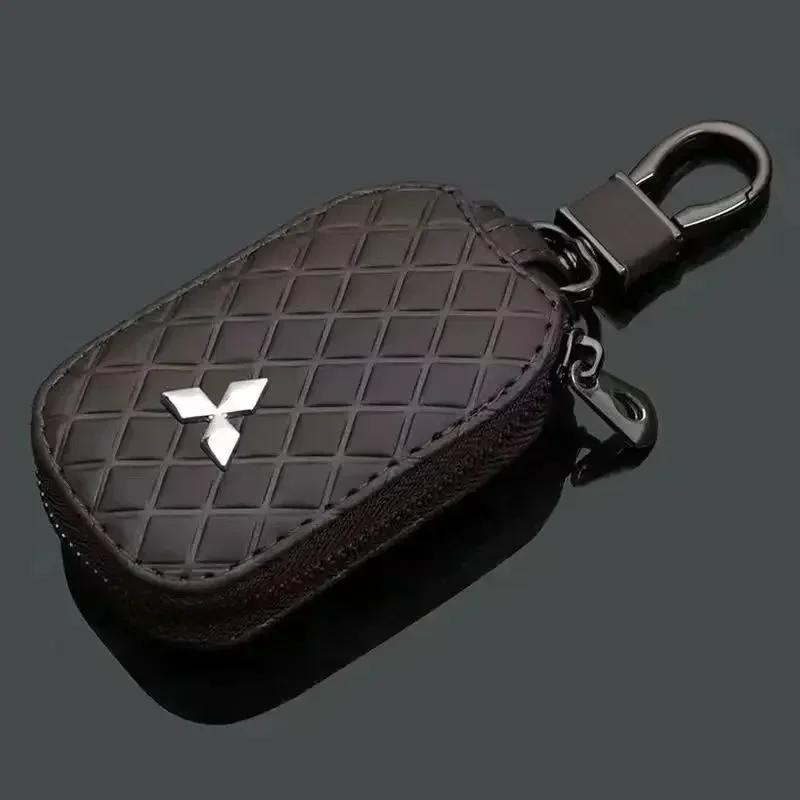 wszm6 Universal Leather Car Key Protector Case for Mitsubishi Pajero L200 Triton Outlander Lancer Accessories