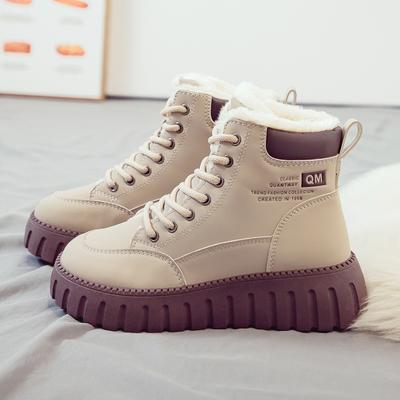 Chaussures montantes en coton hiver velours épaissi chaud bottes de neige chaussures pour femmes polyvalentes nouvelles chaussures en coton pour femmes hiver