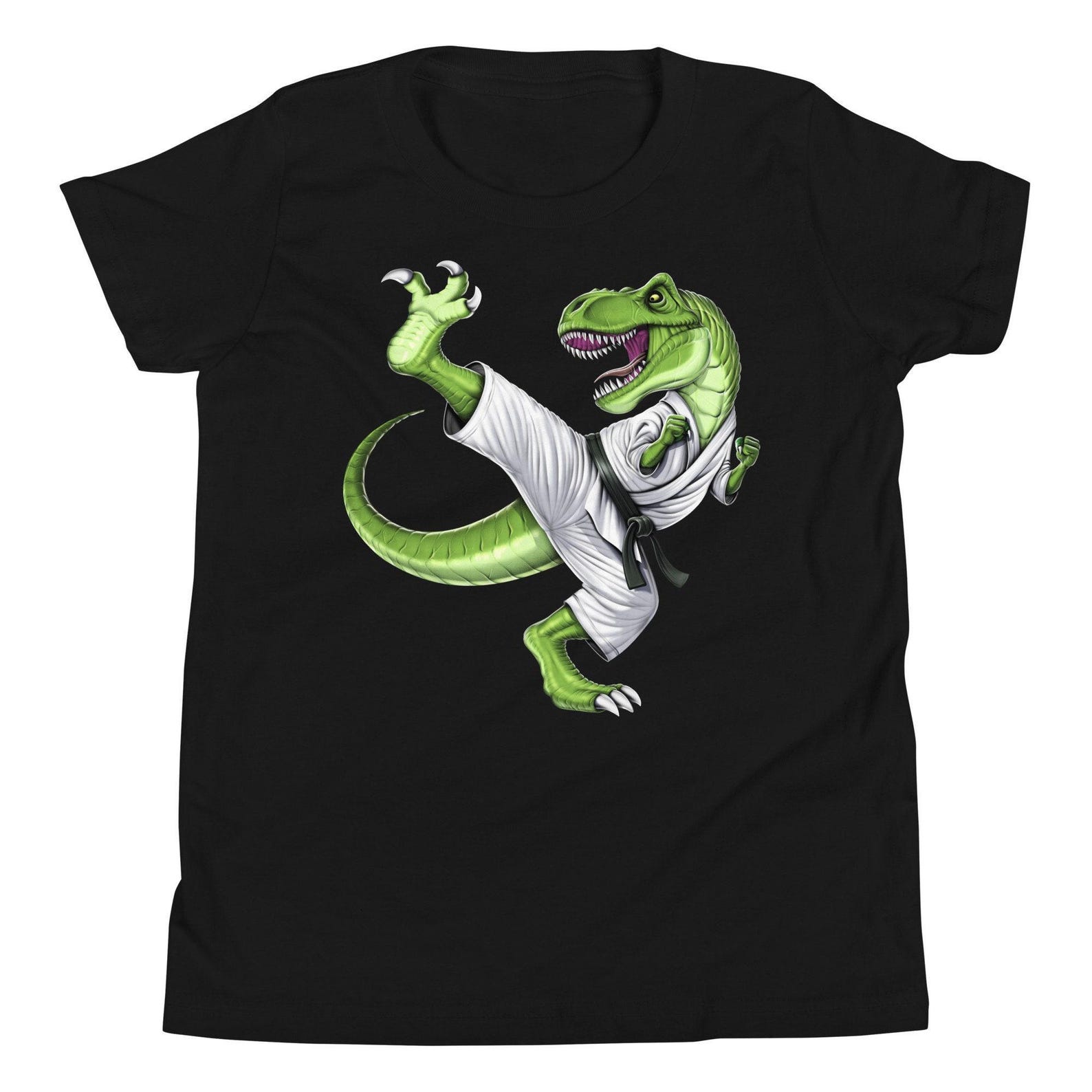 Karate T-Rex Dinosaur Kids Shirt, Karate Boys Shirt, Kickboxing Tee, Martial Arts Shirt, Taekwondo Shirt, Karate Clothing, Karate Clothes 160