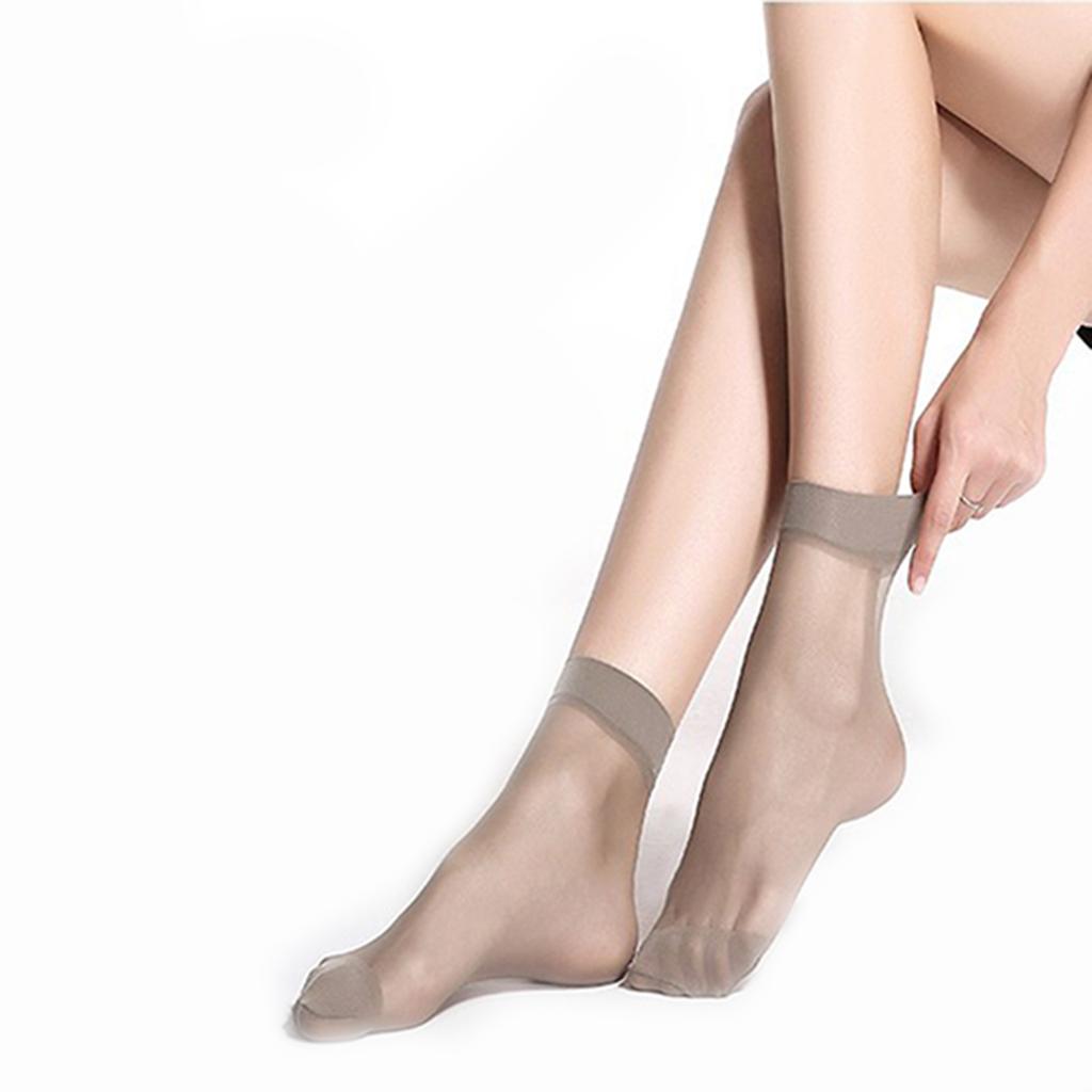 10 זוגות גרביים דקים מזדמנים לנשים סקסיות נושמות גרביים קצרות שקופות