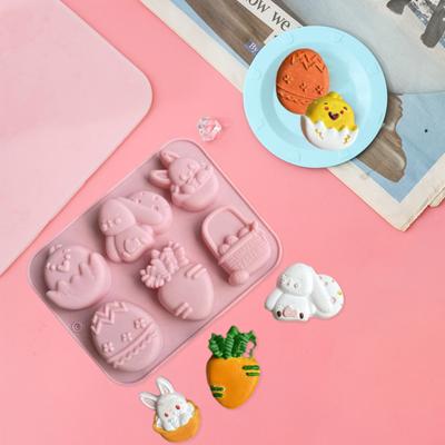 Molde de silicone de coelhinho da Páscoa 3D Ovo Molde de chocolate de qualidade alimentar sem BPA Molde de pudim de gelatina resistente ao calor