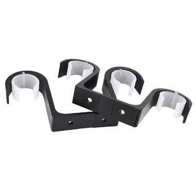 2pcs/set Aluminum Double Curtain Rod Brackets Black Durable Window Hardware Hook Home Decor Accessories Thicken