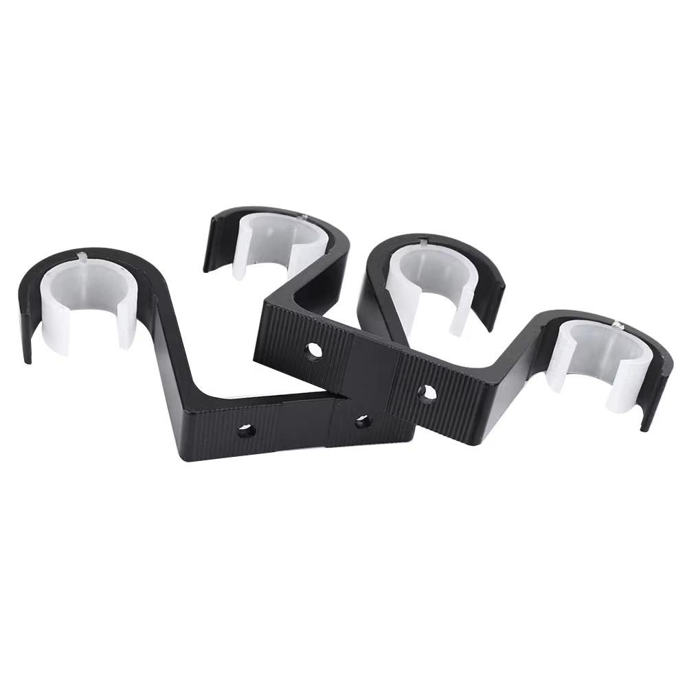 2pcs/set Aluminum Double Curtain Rod Brackets Black Durable Window Hardware Hook Home Decor Accessories Thicken