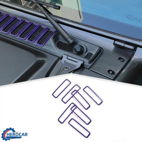 Purple Engine Hood Air Outlet Vent Trims Cover Frame for Jeep Wrangler JL JT 18+