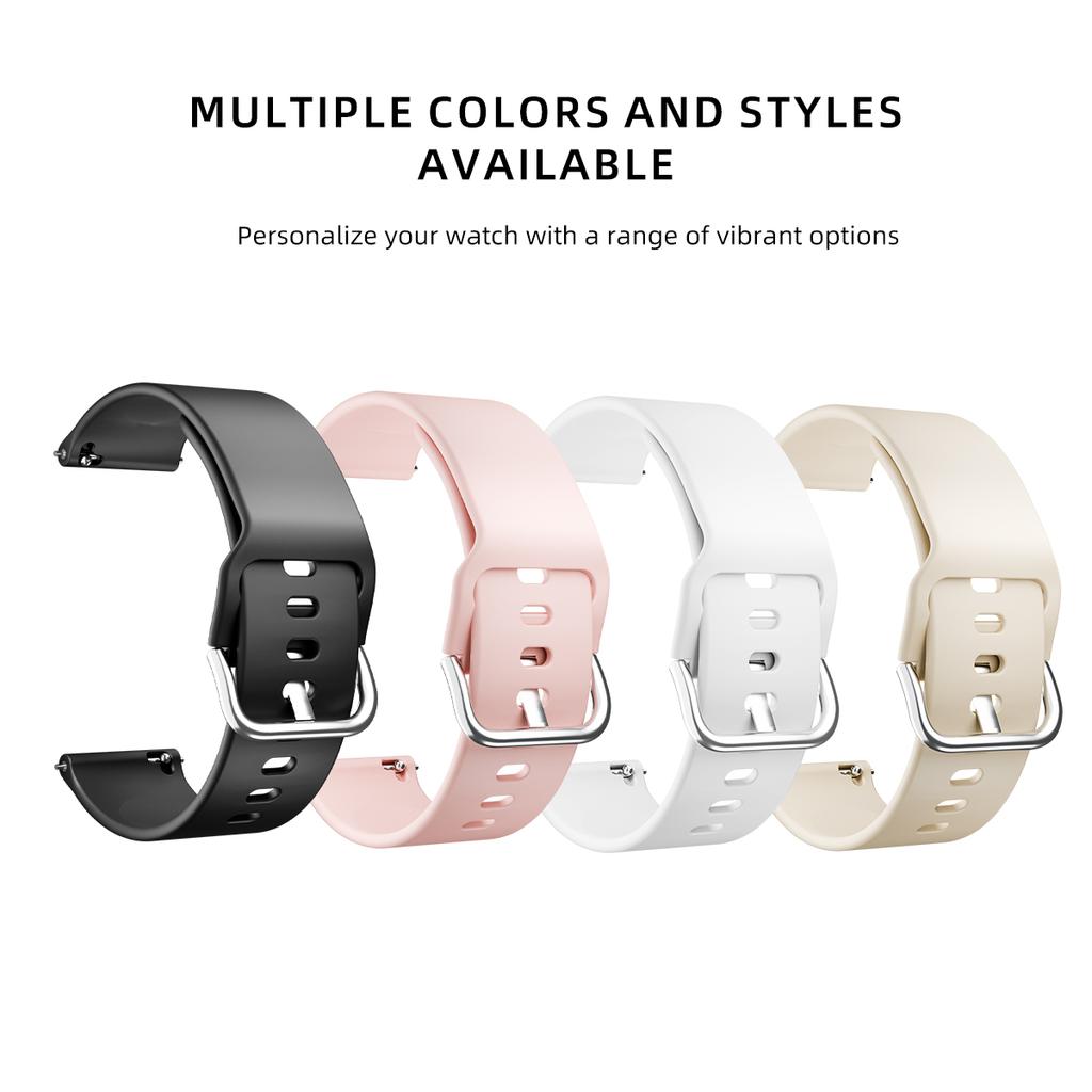 Adjustable Silicone Bands for 20mm Watches Compatible with Galaxy Watch Active 2 S2/S3 GT Series Durable for Sports Daily Wear