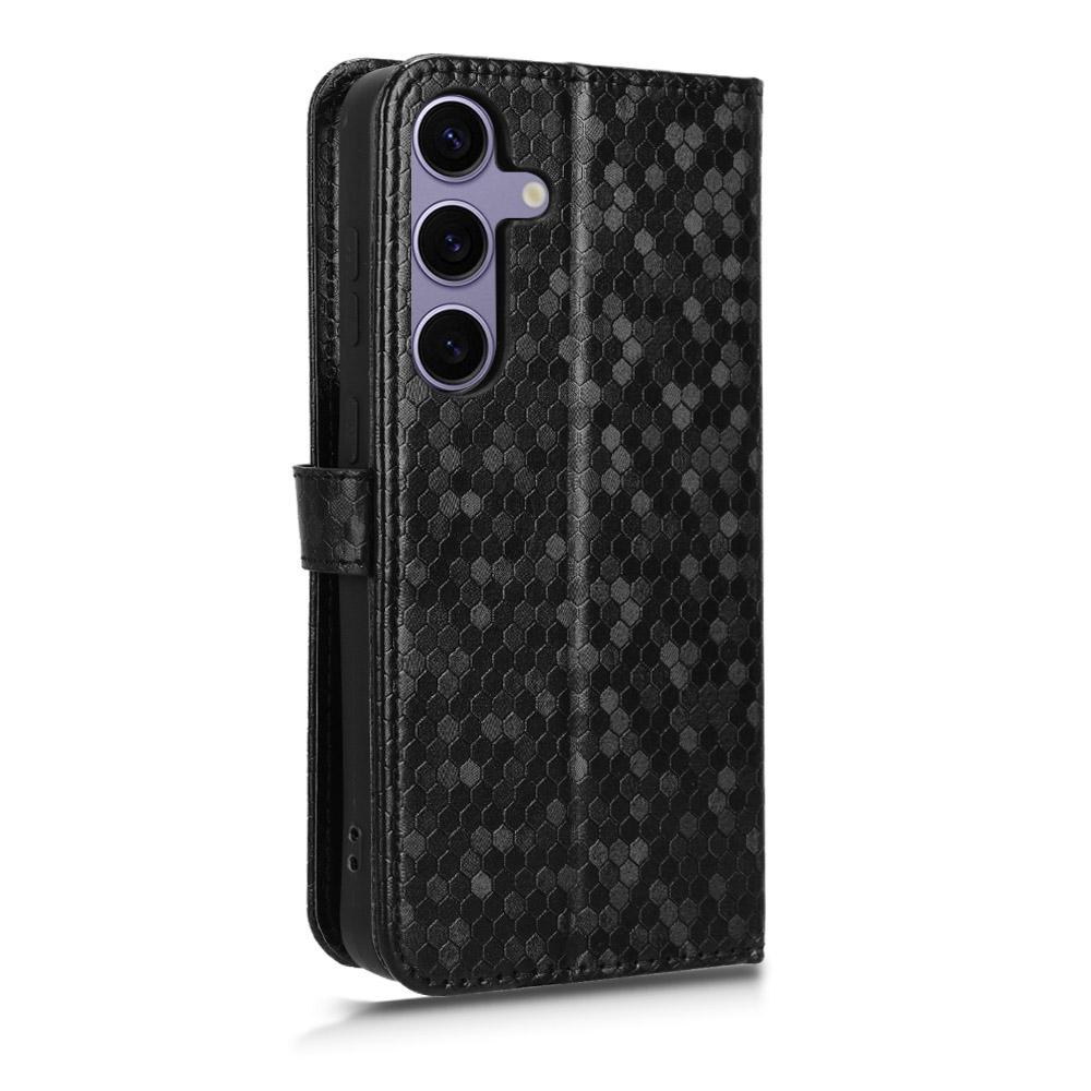 For Samsung Galaxy S25 FE Wallet Case Dot Pattern Imprint PU Leather Phone Cover with Wrist Strap