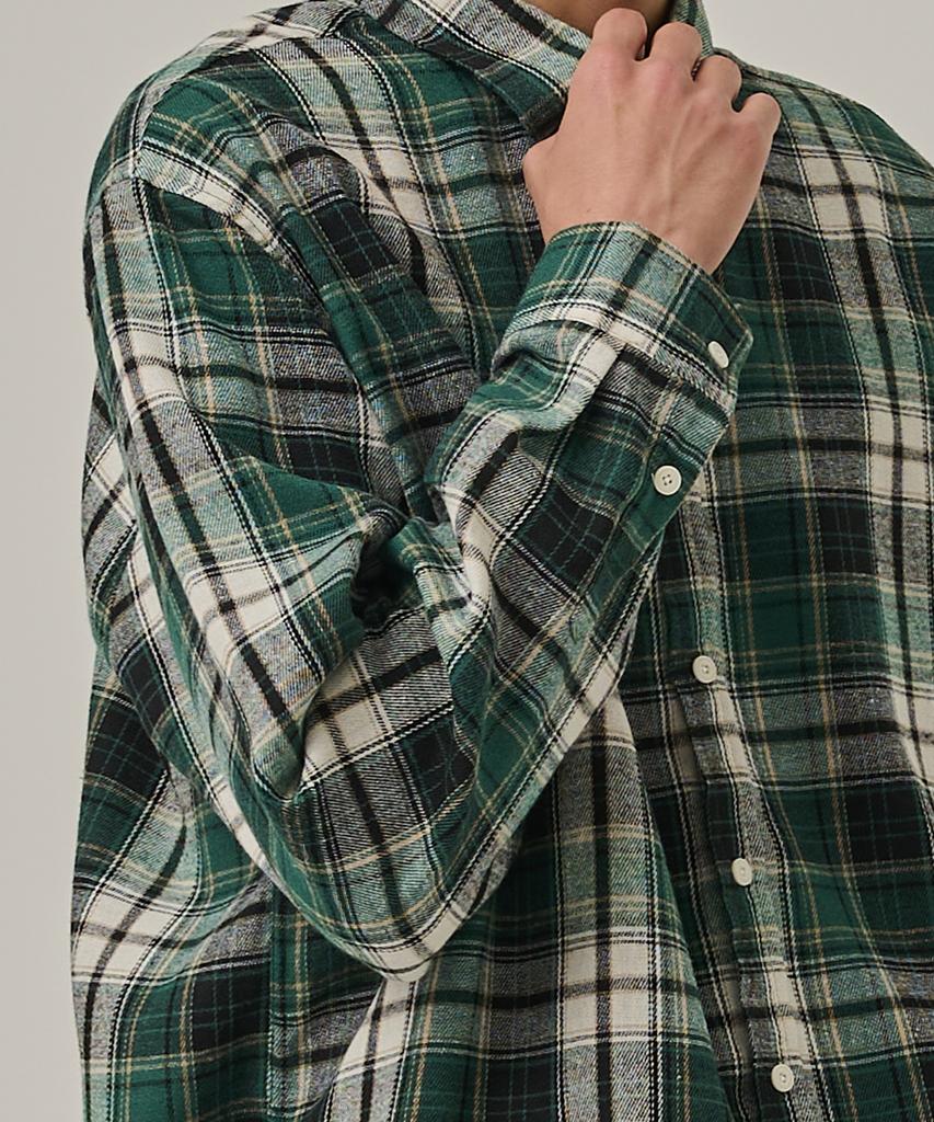 ANALOG MOOD Flannel Semi-Check Shirt (Green)