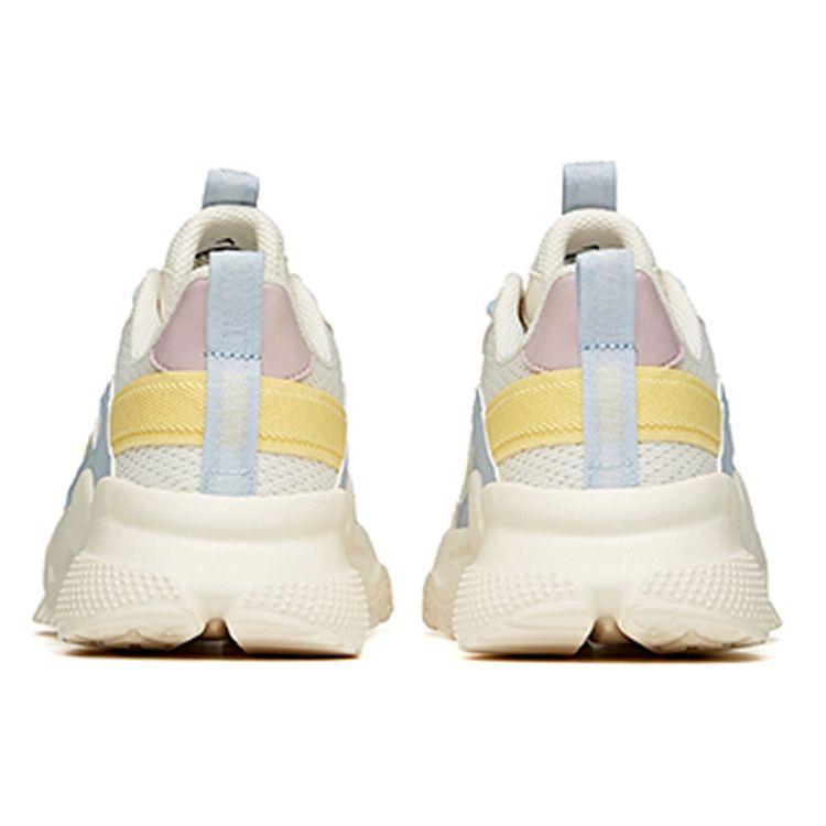 Anta Lifestyle Series Fabric Synthetic Leather Non-Slip Wear-Resistant Lightweight Low-Top Dad Shoes Women Sneakers White Blue Yellow 922048823-8
