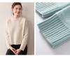 Women's Thickened Cashmere Loose Knit Sweater with Vertical Stripes and Hollow Round Neck - Autumn/Winter 2025 Collection