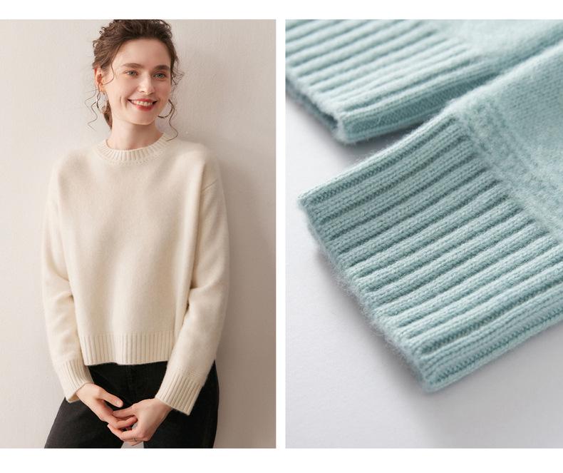 Women's Thickened Cashmere Loose Knit Sweater with Vertical Stripes and Hollow Round Neck - Autumn/Winter 2025 Collection