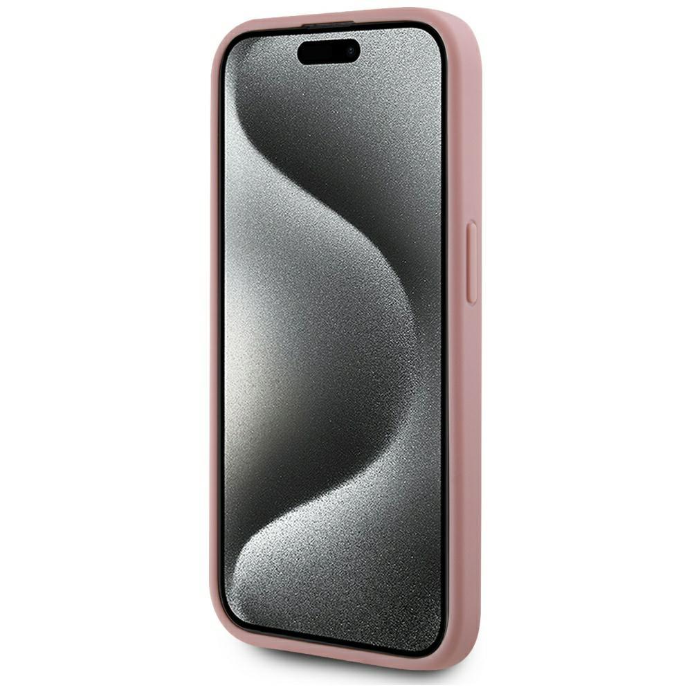 Karl Lagerfeld Wrinkled Metal Signature Case for iPhone 15 Pro Pink
