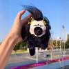 White Cute Ugly Monkey Plush Toy Fried Hair Backpack Pendant Key Chain Doll Gift