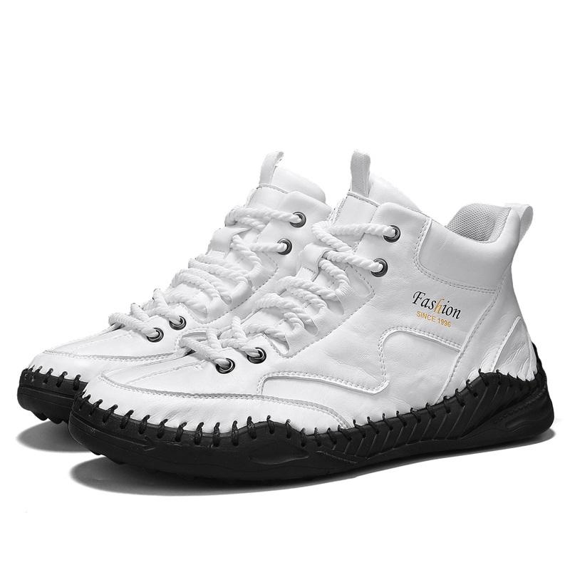 38-47 Übergröße Herrenschuhe Handgenähtes Leder Herrenstiefel Spaltleder Freizeitlederschuhe Herren Stiefeletten