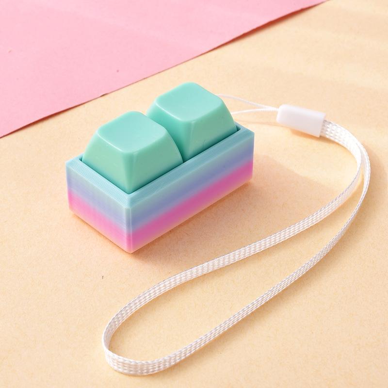 Lightweight Push Button Stress Relieving Toy with Lanyard Sensory Fidget Toy for ADHD Adults Kids Anxiety Relief