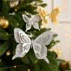 with Clip Christmas Butterfly Pendant Glitter Artificial Butterfly Ornaments  Birthday Party