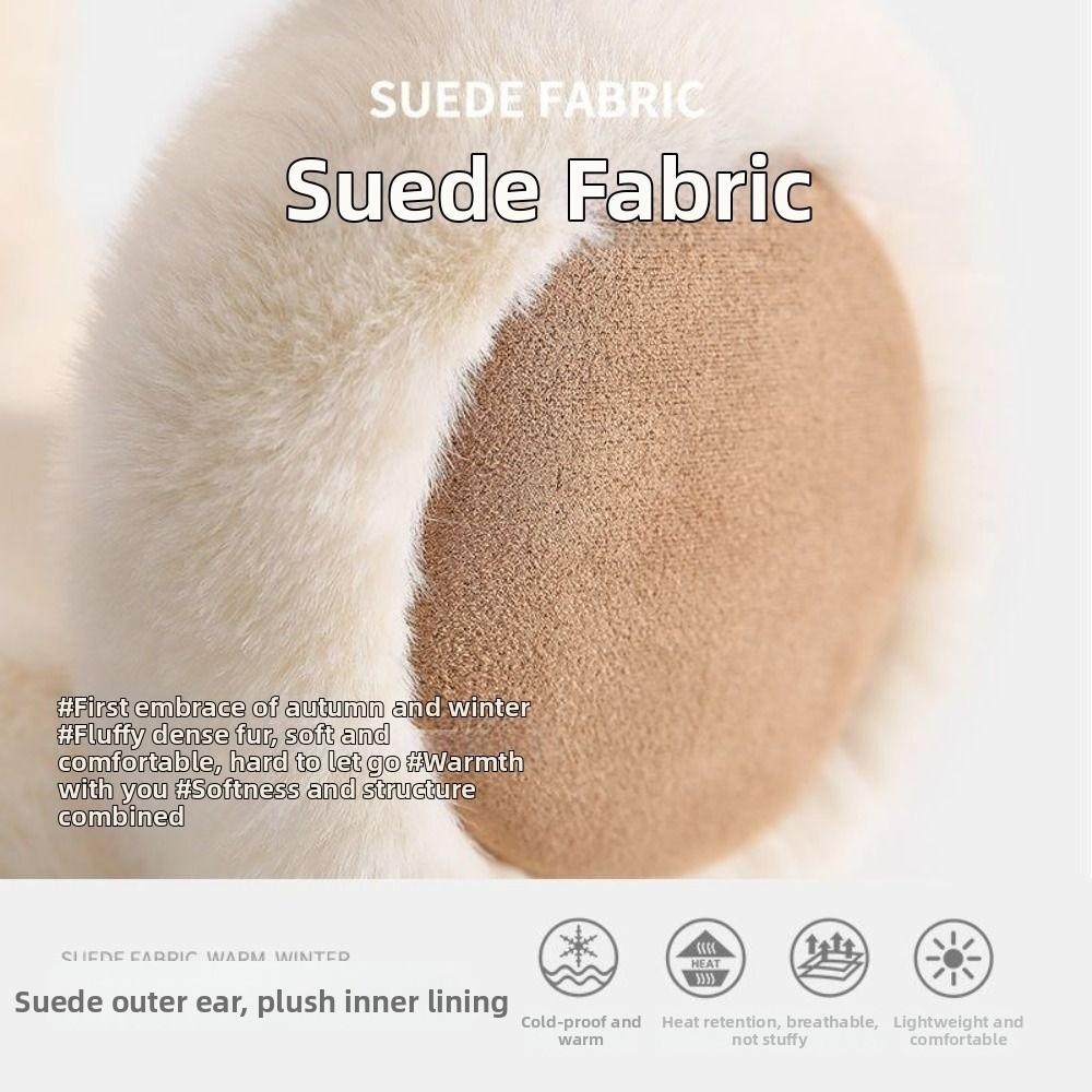 Warm Foldable Earflaps Soft Suede Faux Fur Ear-Muffs Fashion Plush Earmuffs Outdoor