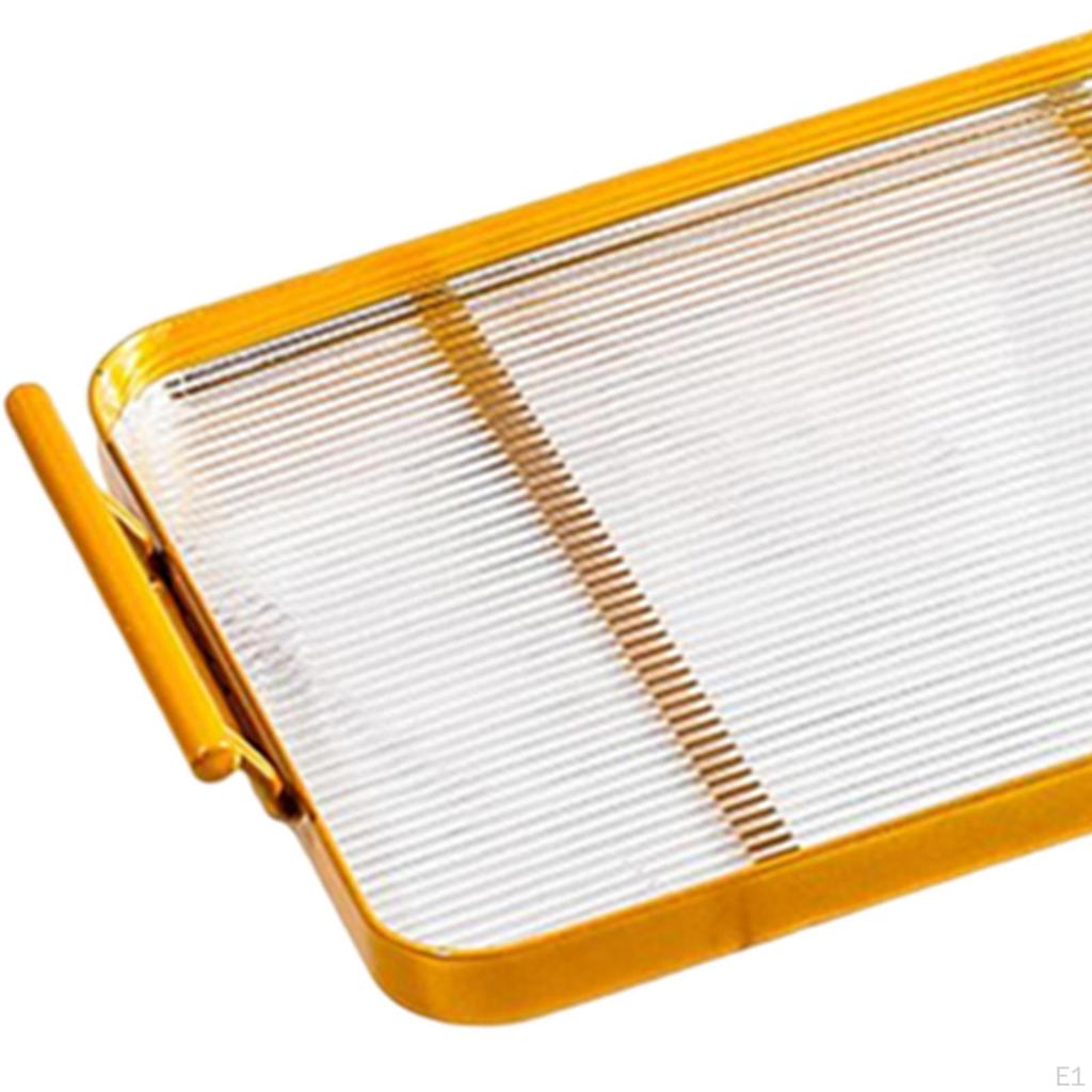 Decorative Tray with Handle Clear Acrylic for Tea dessert Ottoman