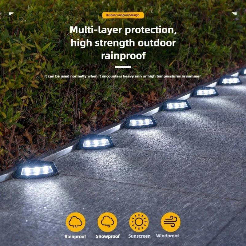 8Pcs Solar Step Lamp Outdoor Waterproof Wireless Garden Stair Lighting for Patio Walkway Deck Steps Garden Decorative Lights