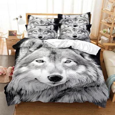 Ensemble de literie loup Ensemble de housse de couette Literie 3D Linge de lit Ensemble de literie taille Queen Design à la mode