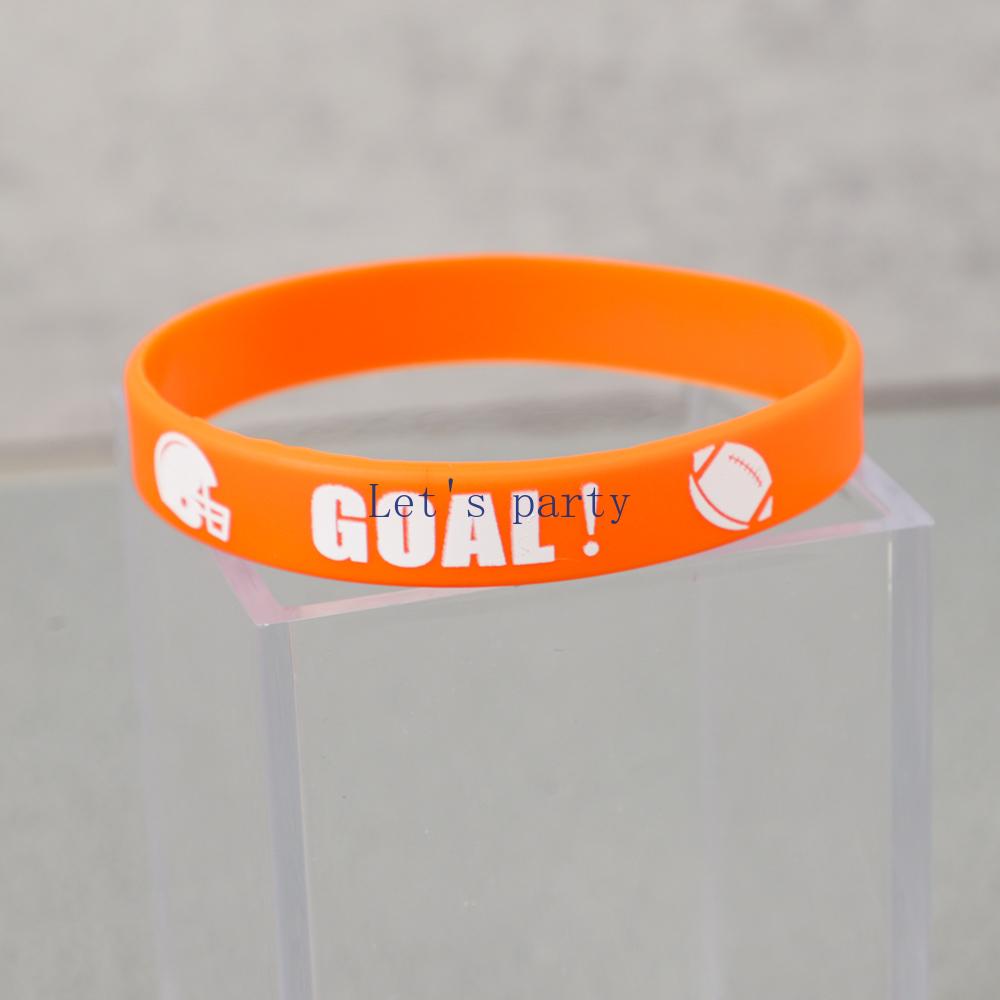 10Pz Braccialetti in Silicone a Tema Porta da Rugby Sportiva Braccialetto per Squadra di Gioco per Bambini Festa di Compleanno Ragazzo Gadget Borsa Regalo Riempimento Pignatta