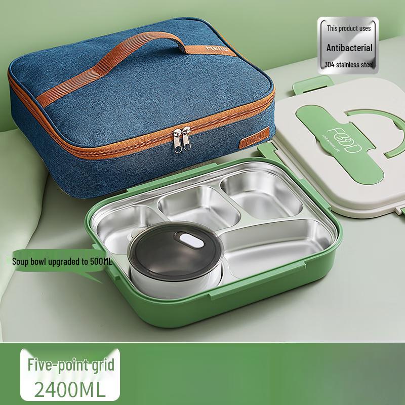 Large Capacity 5-Compartment Stainless Steel Insulated Lunch Box