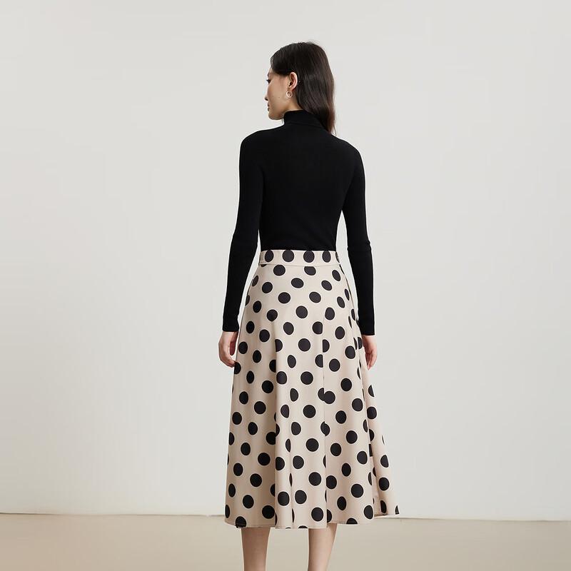 Gejin Casual Polka Dot A-Line Mid-Length Skirt