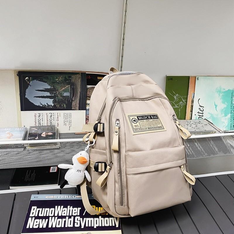 Nylon Material Anti-theft Backpack For Middle School Students Black/red/white/khaki