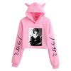 New Yoroshin, Cat Ears Sexy Exposed Navel Loose Hooded Sweater