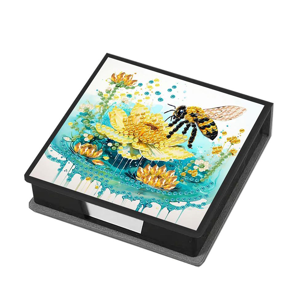 Animals Leather Diamond Painting Notecard Box Gem Art Sticky Note Holder Gem Painting Memo Pad Holder Mosaic Kit for Home Office