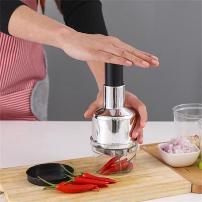 Manual Onion Chopper Stainless Steel Garlic Presser Food Crusher Cutter Meat Mincer Hand Press for Vegetable Kitchen Tool