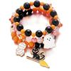 3Pcs Halloween Pumpkin Beaded Bracelets for Women Punk Cute Ghost Black Cat Charm Bracelet Festivel Party Jewelry Accessories
