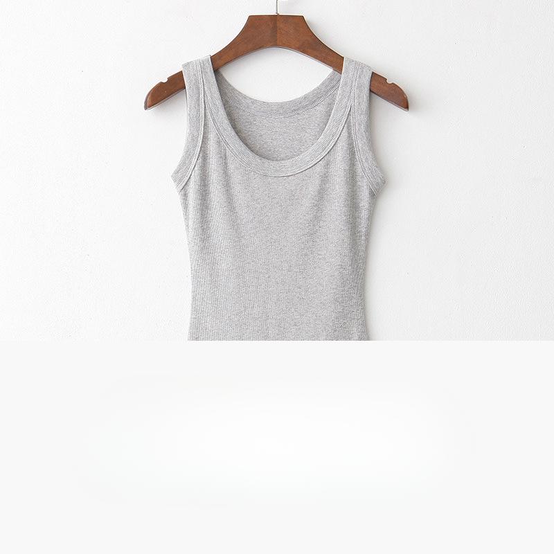 Threaded Cotton Suspender Vest for Women's Summer Breast Protection and Anti-exposure Inner Base Top