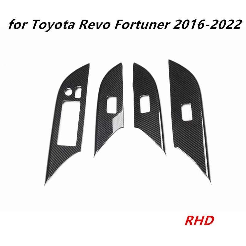 ABS Carbon Fiber Interior Decoration Cover Trim Stickers for Toyota Revo Fortuner 2016-2024 Accessories Windows Control Panel