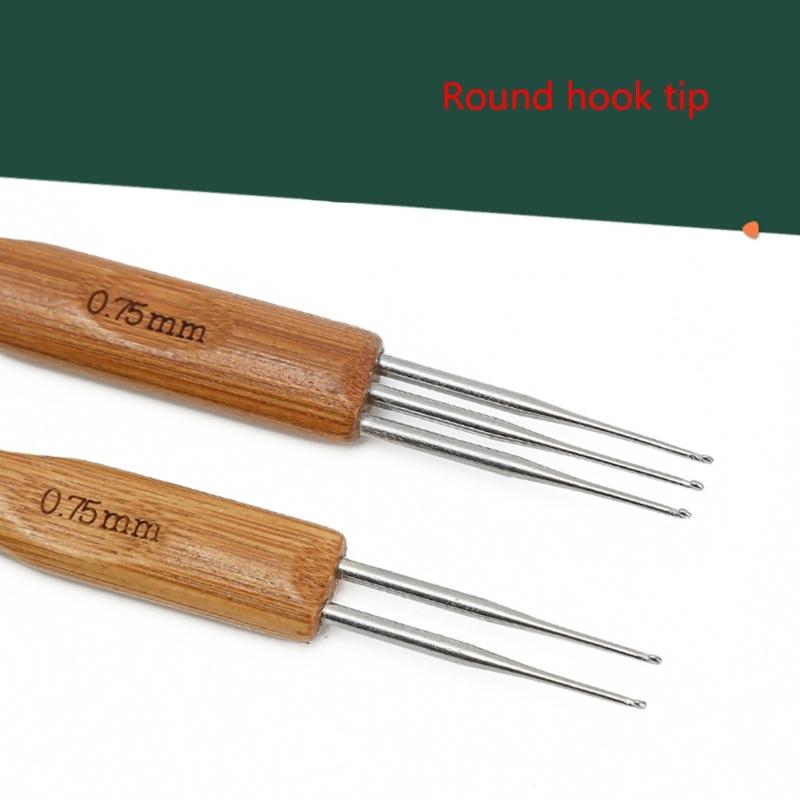 Double Head Dreadlock Crochet Hook for Hair, 0.5mm 0.75mm Dreadlock Needle Tool for Braid Craft 1 Hook, 2 Hooks, 3 Hook