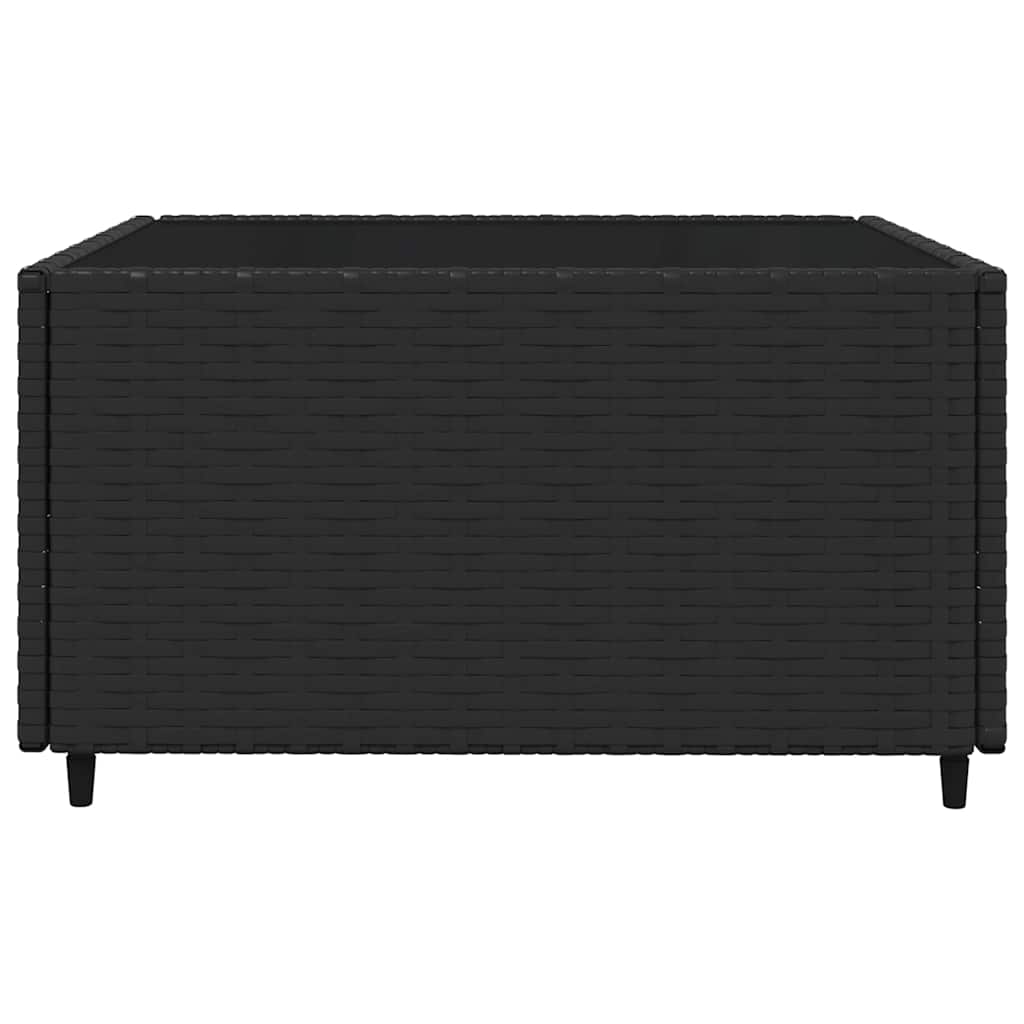 4 Piece Garden Lounge Set with Cushions Black Poly Rattan