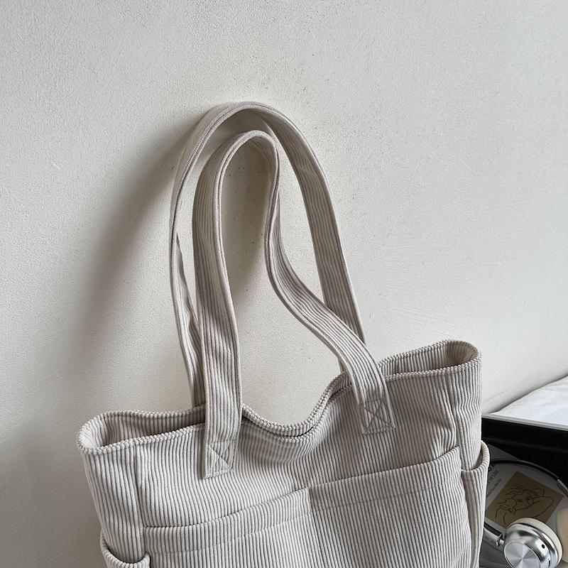 Lightweight Large Capacity Commuter Tote Bag Solid Color Shoulder Bag
