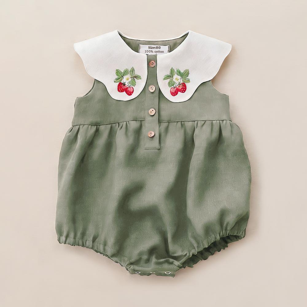 

Fashion Summer Baby Girl Bodysuit Cute Embroidered Infant Clothes Newborn Girl Romper 18-24M 90